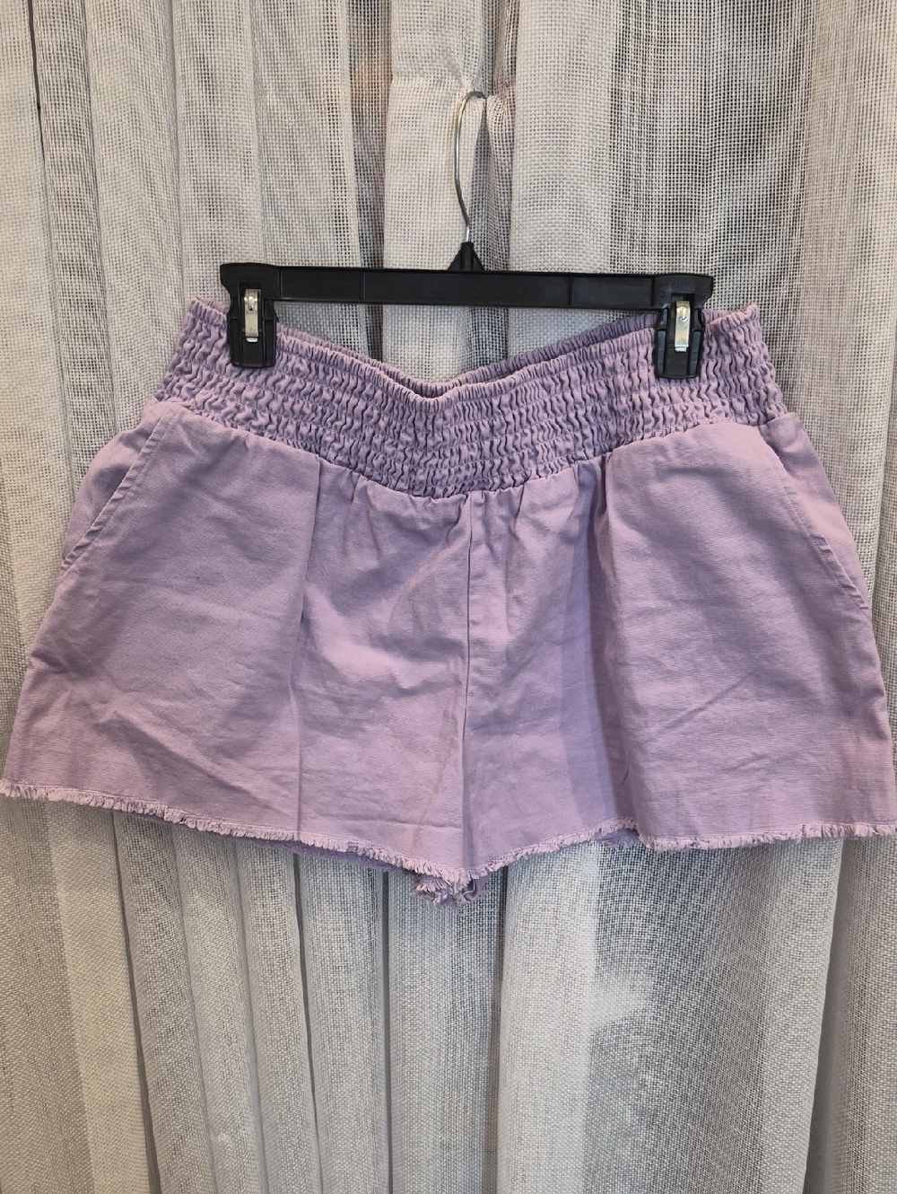 wild fable Lavender Smocked High-Waist Casual Shorts